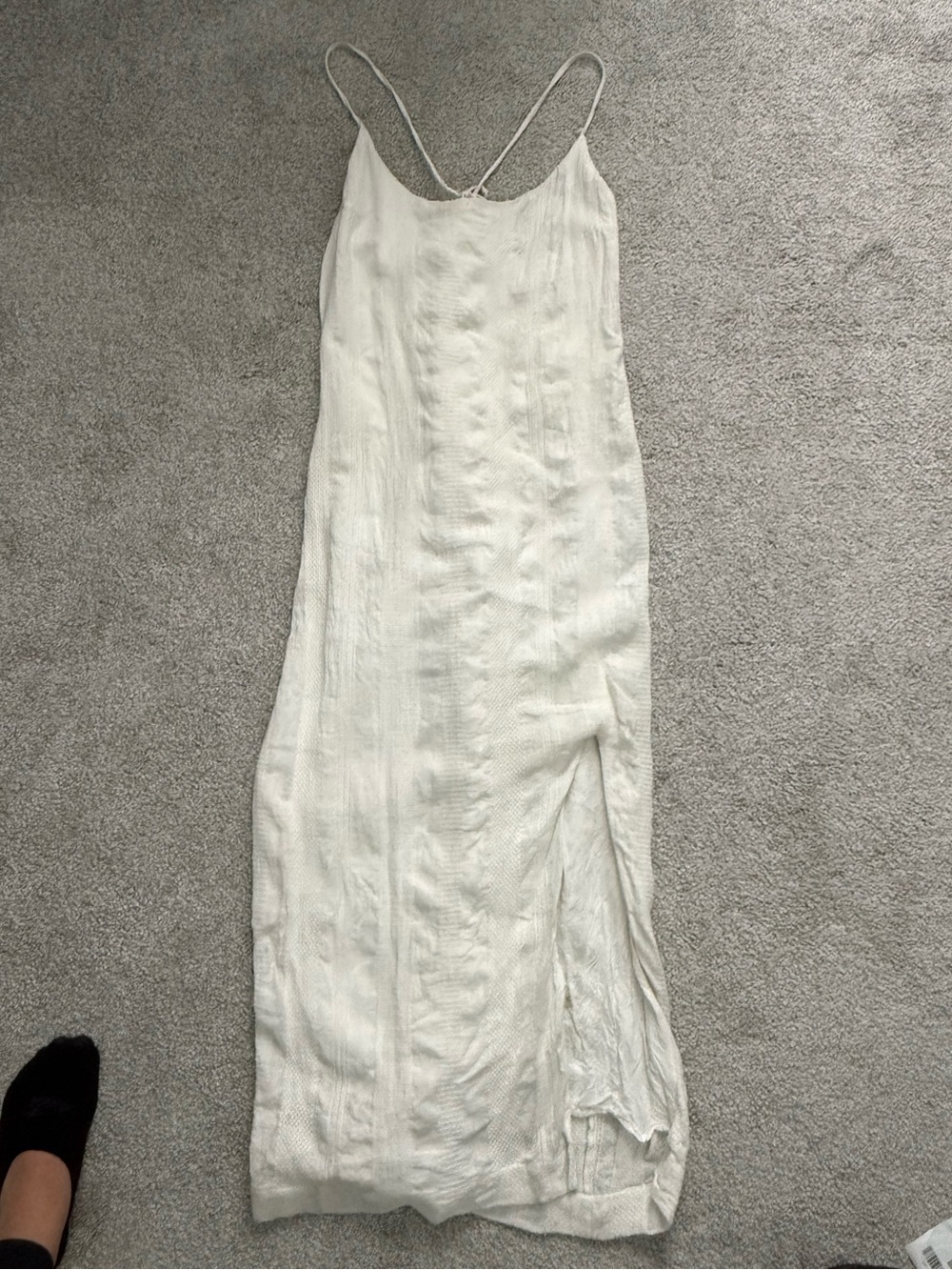 Free People Cream Slip Maxi Dress with Side Slit